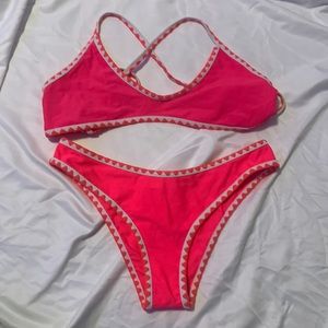 Bright pink bikini set